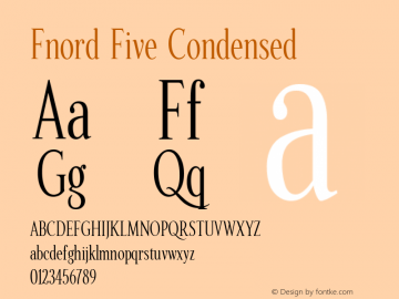 Fnord Five Condensed 1.000 Font Sample