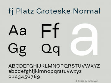 fj Platz Groteske Normal 1.000图片样张