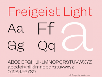 Freigeist Light 1.000 Font Sample