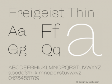 Freigeist Thin 1.000 Font Sample