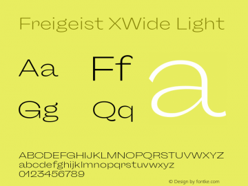 Freigeist XWide Light 1.000 Font Sample