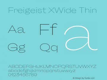 Freigeist XWide Thin 1.000 Font Sample