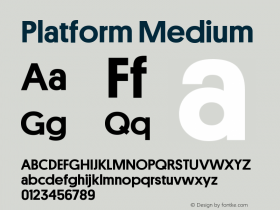 Platform Medium 1.001 Font Sample