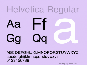 Helvetica  Font Sample