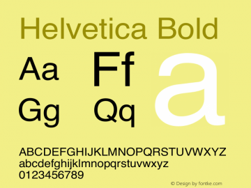 Helvetica Bold  Font Sample