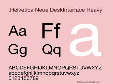 .Helvetica Neue DeskInterface Heavy  Font Sample