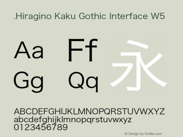 .Hiragino Kaku Gothic Interface W5 15.0d1e3图片样张