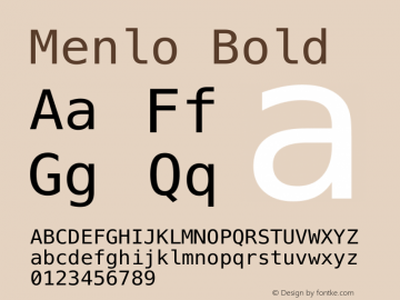 Menlo Bold  Font Sample