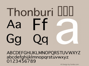 Thonburi 常规体  Font Sample