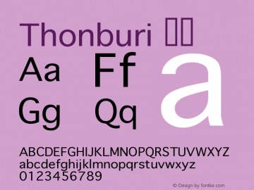 Thonburi 粗体  Font Sample