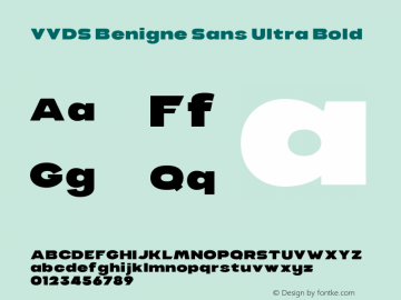 VVDS Benigne Sans Ultra Bold Version 1.000;PS 001.000;hotconv 1.0.88;makeotf.lib2.5.64775 Font Sample