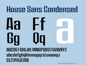 HouseSans-Cond Version 1.000 | wf-rip DC20190105 Font Sample