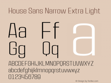 HouseSans-NarrowExtraLight Version 1.000 | wf-rip DC20190105图片样张