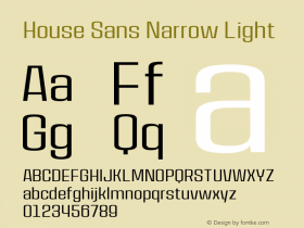 HouseSans-NarrowLight Version 1.000 | wf-rip DC20190105图片样张