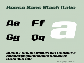 HouseSans-BlackItalic Version 1.000 | wf-rip DC20190105图片样张