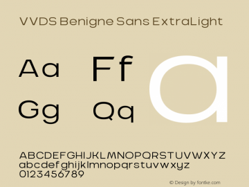 VVDS Benigne Sans ExtraLight Version 1.000 Font Sample