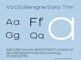 VVDS Benigne Sans Thin Version 1.000 Font Sample