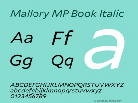 Mallory MP Book Italic Version 2.000;PS 1.000;hotconv 16.6.51;makeotf.lib2.5.65220图片样张