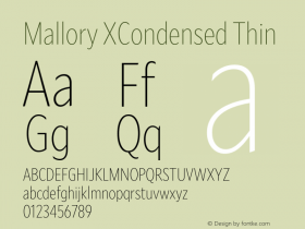 Mallory XCond Thin Version 2.000;PS 2.000;hotconv 16.6.51;makeotf.lib2.5.65220图片样张