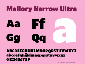 Mallory Nrrw Ultra Version 2.000;PS 2.000;hotconv 16.6.51;makeotf.lib2.5.65220图片样张