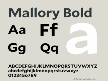 Mallory Bold Version 2.000;PS 2.000;hotconv 16.6.51;makeotf.lib2.5.65220 Font Sample