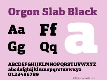 OrgonSlab-Black Version 1.000 | web-TT Font Sample