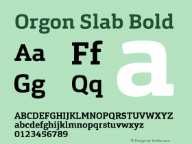 OrgonSlab-Bold Version 1.000 | web-TT Font Sample