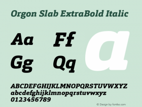 OrgonSlab-ExtraBoldIt Version 1.000 | web-TT Font Sample