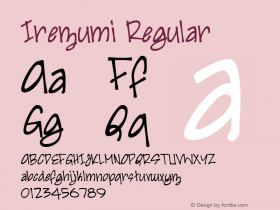 Irezumi Regular Macromedia Fontographer 4.1 1/31/02 Font Sample