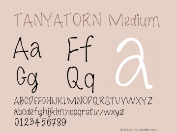 TANYATORN Version 001.000 Font Sample