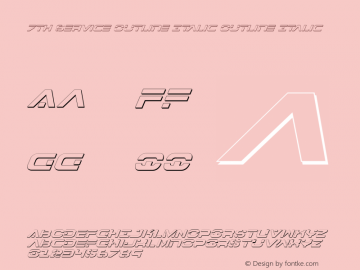 7th Service Outline Italic Outline Italic 1 Font Sample