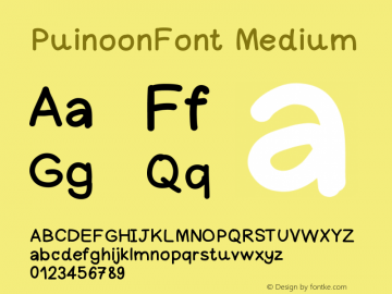 PuinoonFont Version 001.000 Font Sample