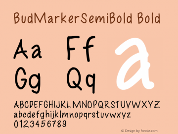 BudMarkerSemiBold Version 001.000 Font Sample