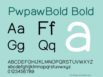 PwpawBold Version 001.000 Font Sample