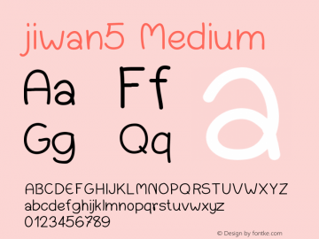 jiwan5 Version 001.000 Font Sample