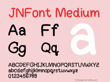 JNFont Version 001.000图片样张