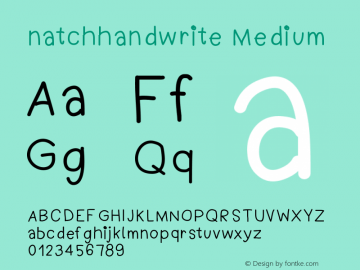 natchhandwrite Version 001.000图片样张