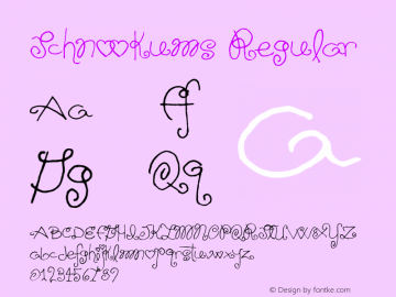 Schnookums Regular Macromedia Fontographer 4.1.3 11/7/02图片样张