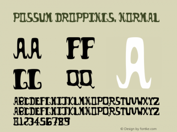 possum droppings. normal snailfonts.v1 Font Sample