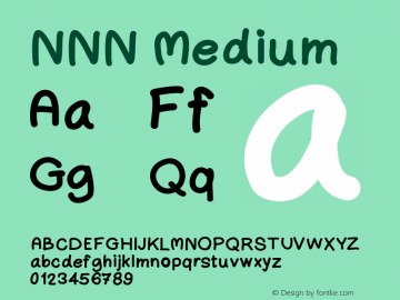 NNN Version 001.000 Font Sample