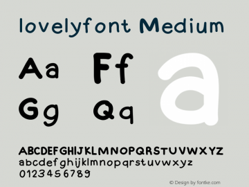 lovelyfont Version 001.000 Font Sample