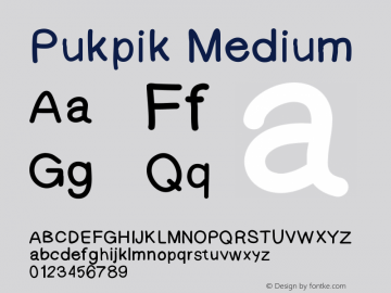 Pukpik Version 001.000 Font Sample