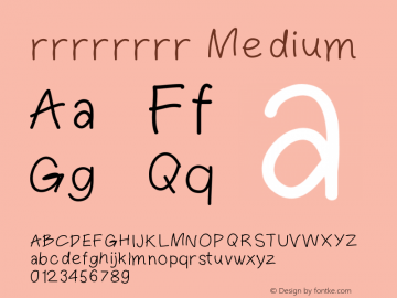 rrrrrrrr Version 001.000 Font Sample