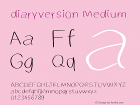 diaryversion Version 001.000 Font Sample