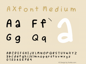 AXfont Version 001.000 Font Sample