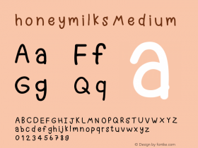 honeymilks Version 001.000 Font Sample