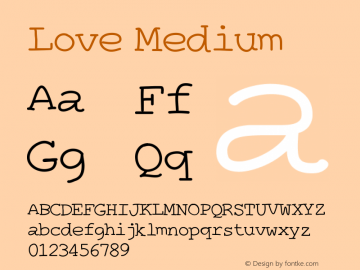 Love Version 001.000 Font Sample
