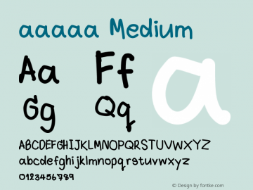 aaaaa Version 001.000 Font Sample