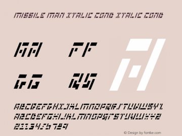 Missile Man Italic Cond Italic Cond 1 Font Sample
