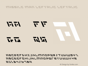 Missile Man Leftalic Leftalic 1 Font Sample